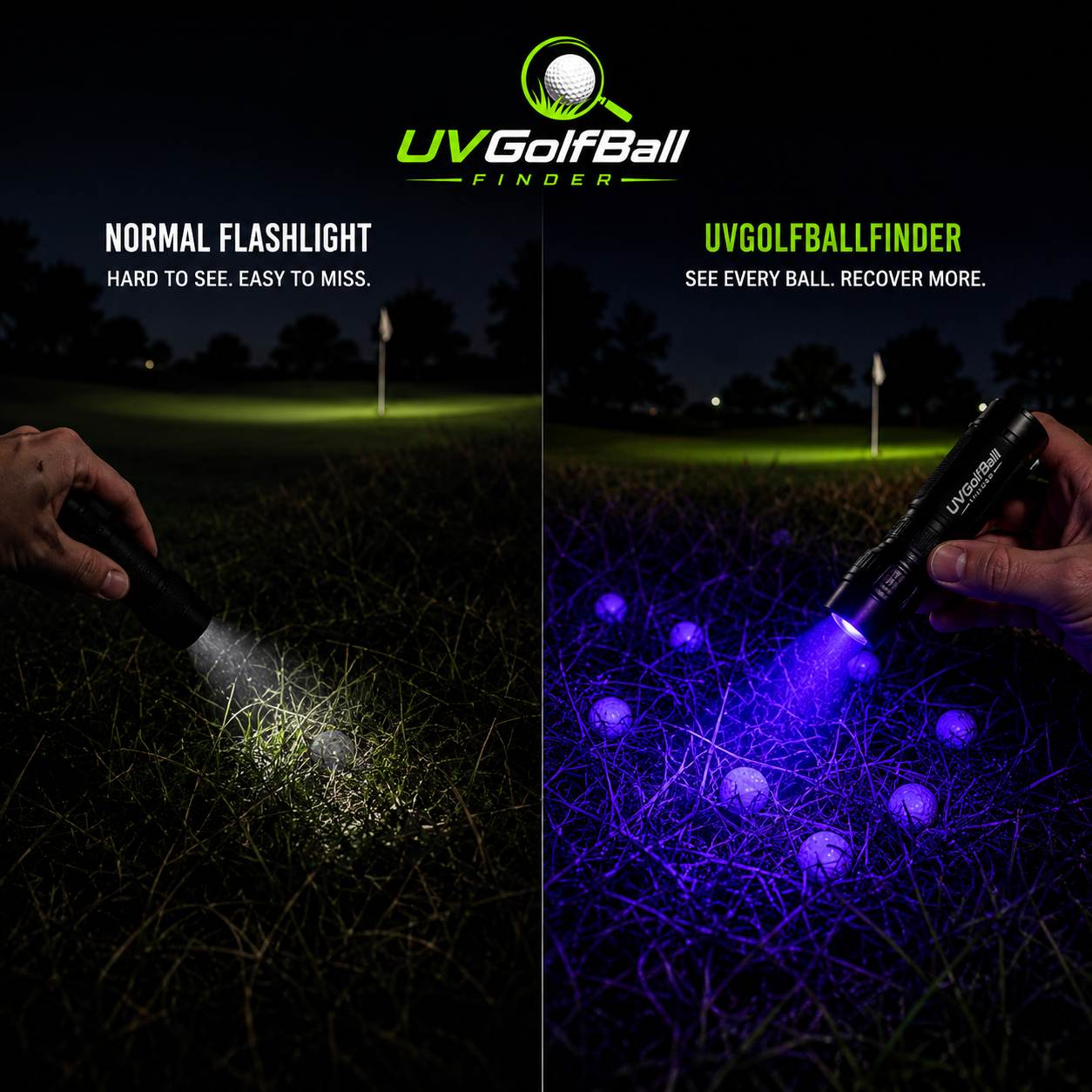 UV Golf Ball Finder Flashlight